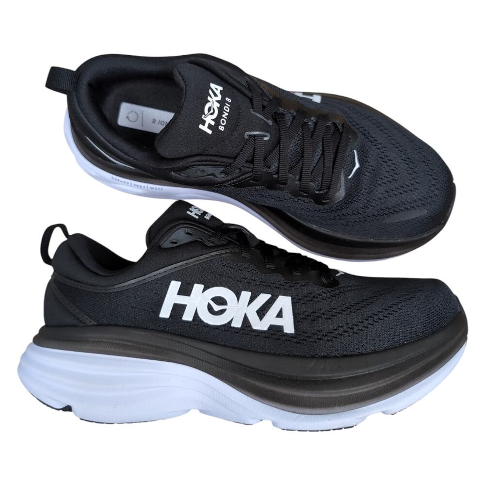 Hoka Black and White Athletic Shoes